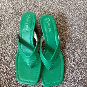 Green Women's heeled Sandals
